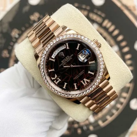 Rolex Day-Date 36 128345RBR 36mm Rose gold Brown