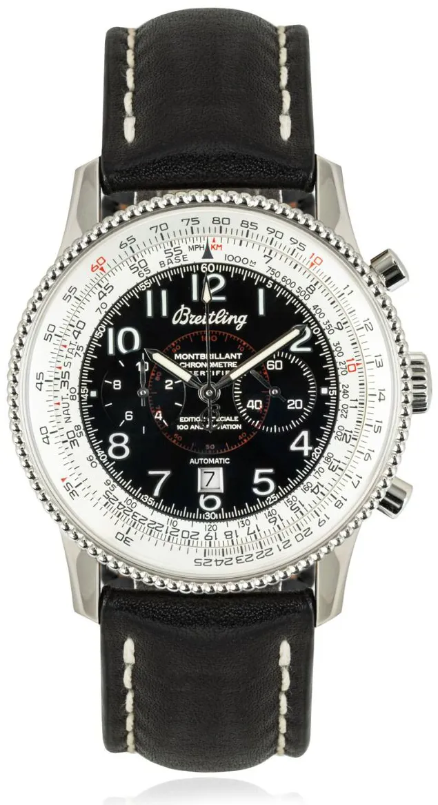 Breitling Montbrillant A35330 42mm Steel Black Arabic