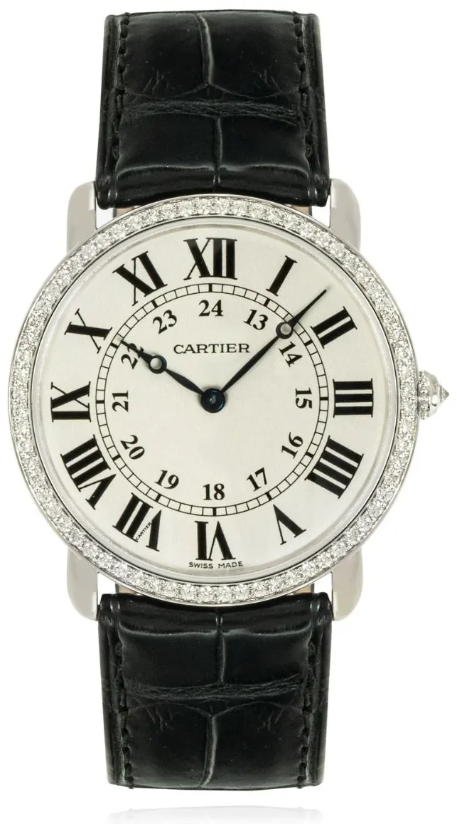 Cartier Ronde Louis WR000551 36mm White gold Silver Roman Numeral