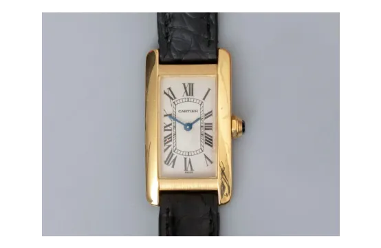 Cartier American Tank 13139 23mm Yellow gold White