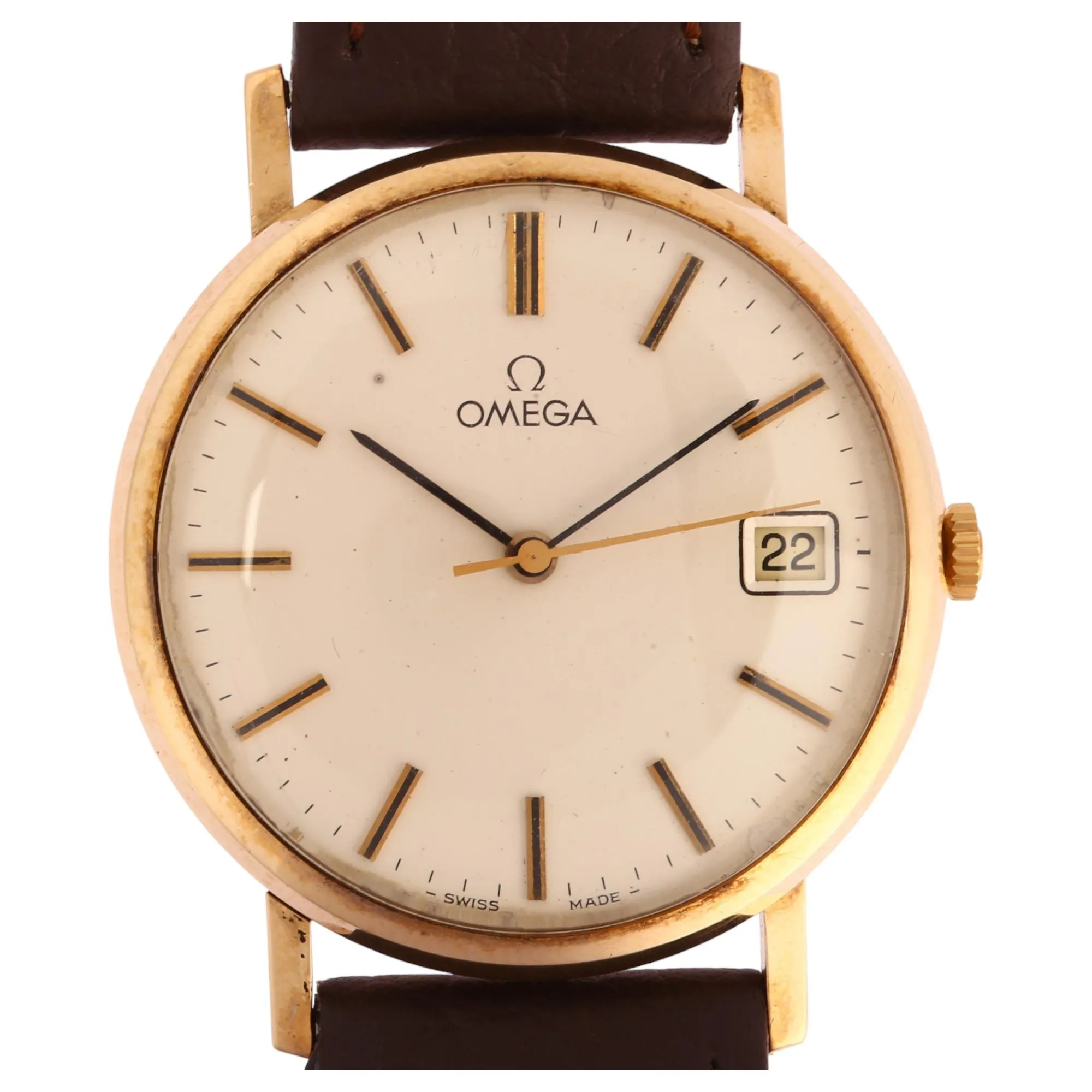 Omega 132.5017 34mm Yellow gold Silver