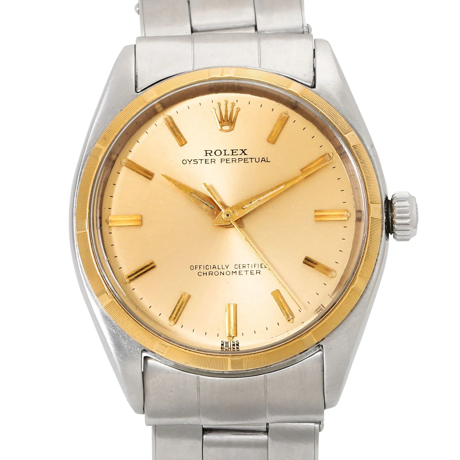 Rolex Oyster Perpetual 34 6564 34mm Gold and Steel Champagne