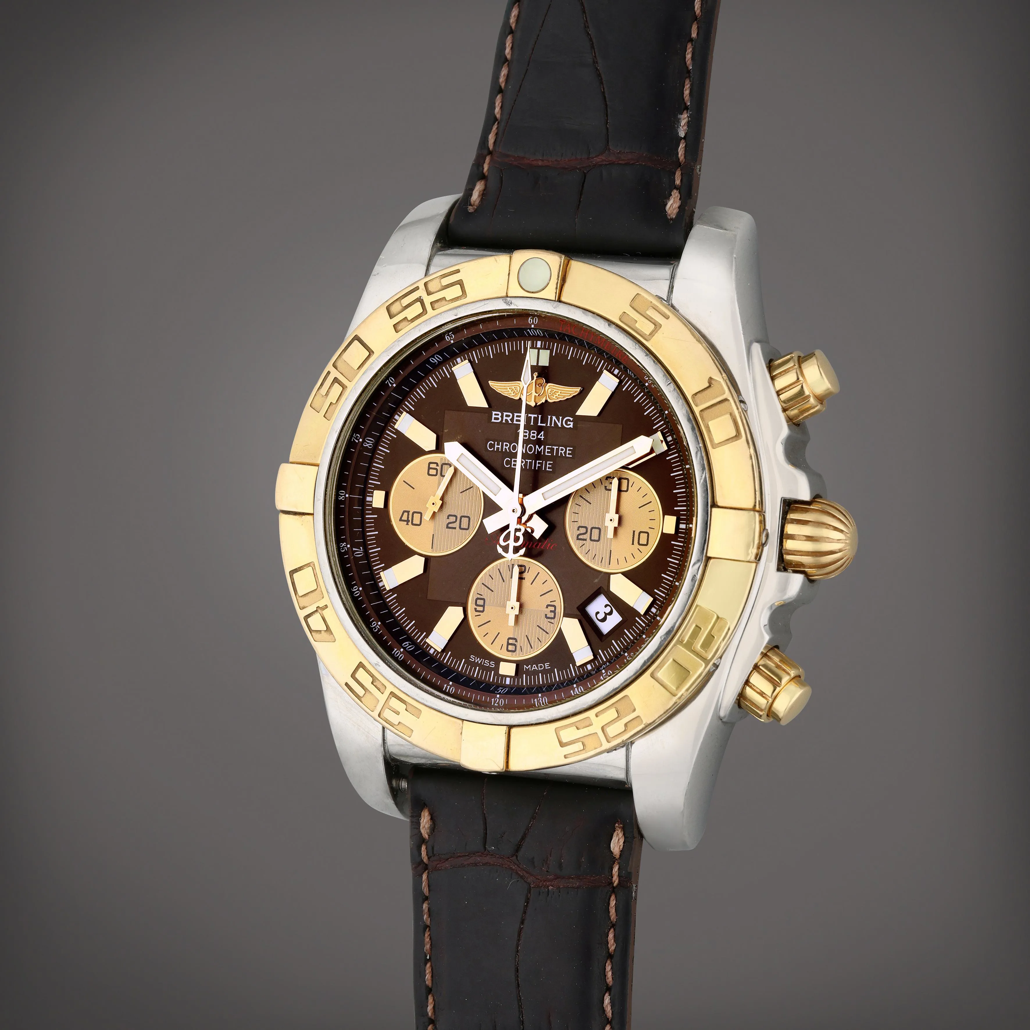 Breitling Chronomat CB011012/0576 44mm Rose gold and Stainless steel Brown