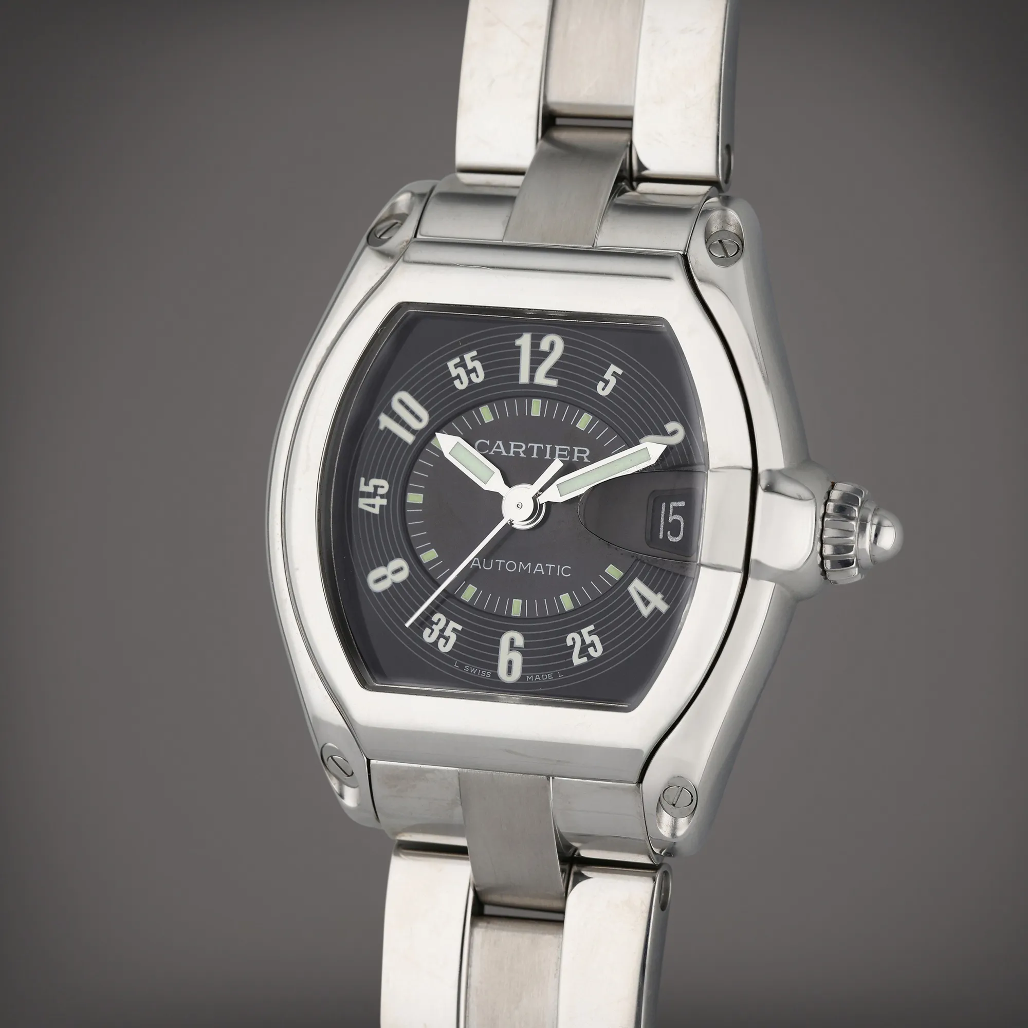 Cartier Roadster 2510 44mm Stainless steel Black