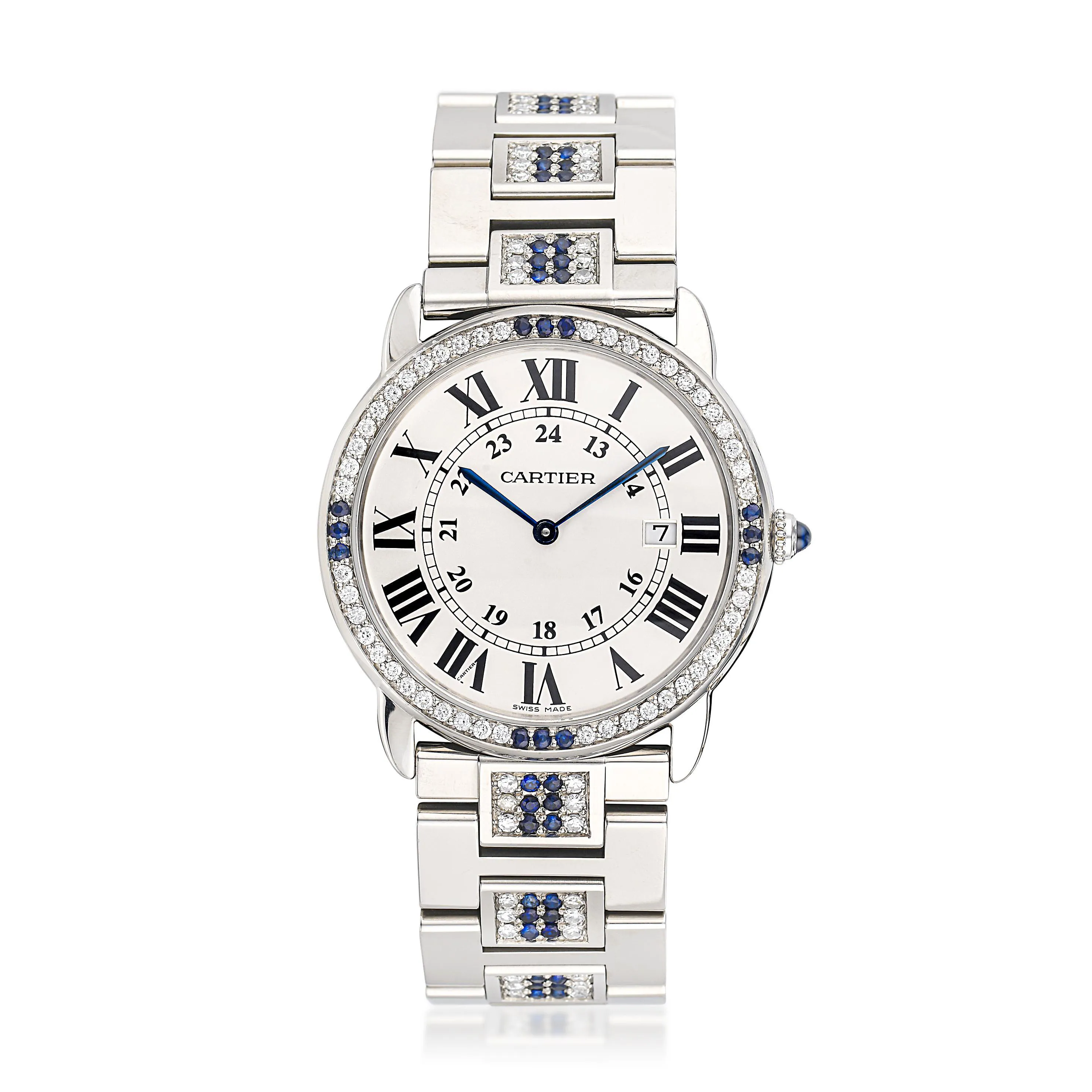 Cartier Ronde Solo 2934 36mm Stainless steel and Diamond Opaline