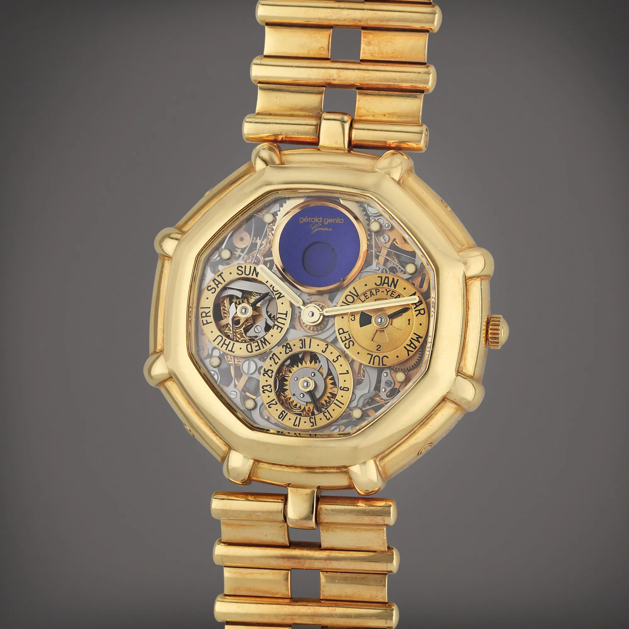 Gérald Genta Perpetual G25394 35mm Yellow gold Skeletonized