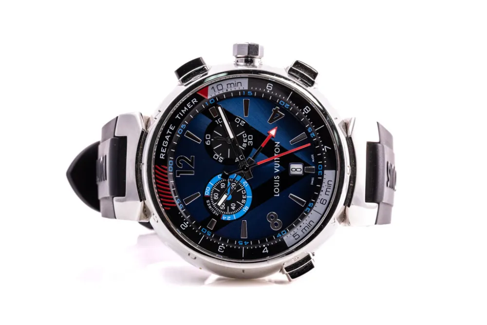 Louis Vuitton Tambour Q102D 44mm Stainless steel Blue