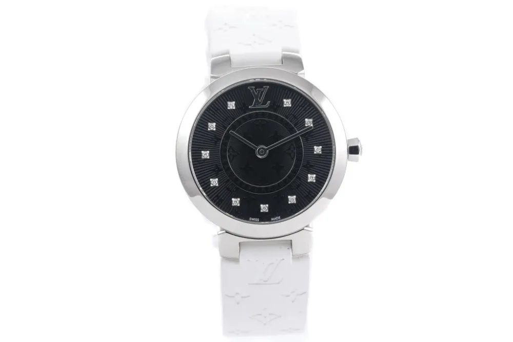 Louis Vuitton Tambour Slim QA143 28mm Stainless steel Black