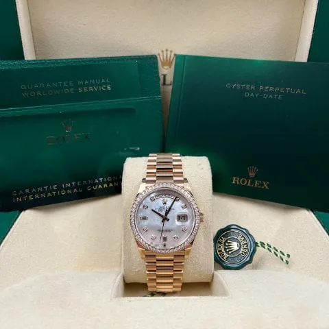 Rolex Day-Date 36 128345RBR 36mm Rose gold Mother-of-pearl