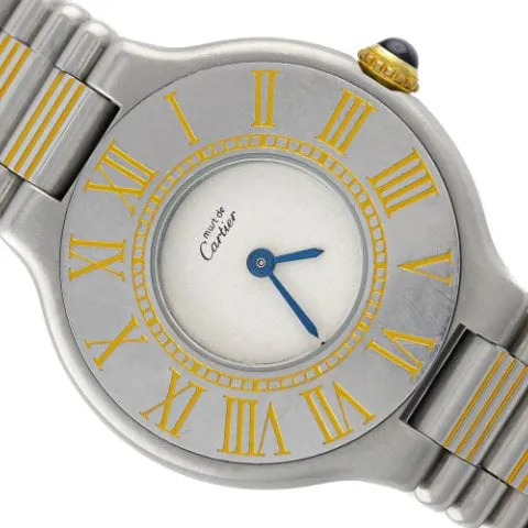 Cartier Must 21 9010 28mm Gold/steel White