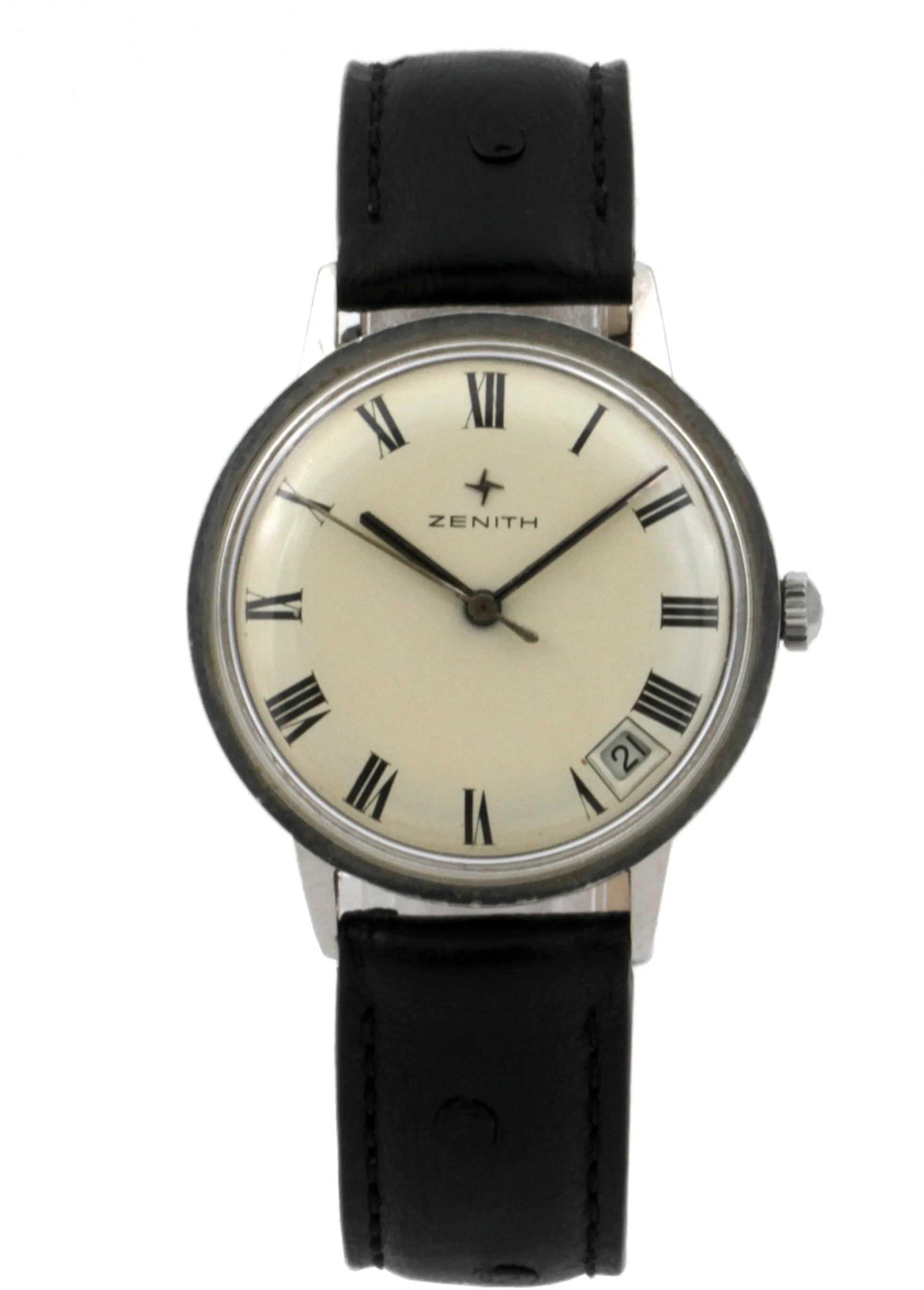 Zenith Vintage 34mm Stainless steel Cream