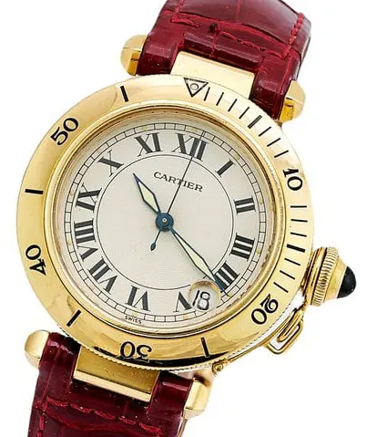 Cartier Pasha 1035 35mm Yellow gold Champagne