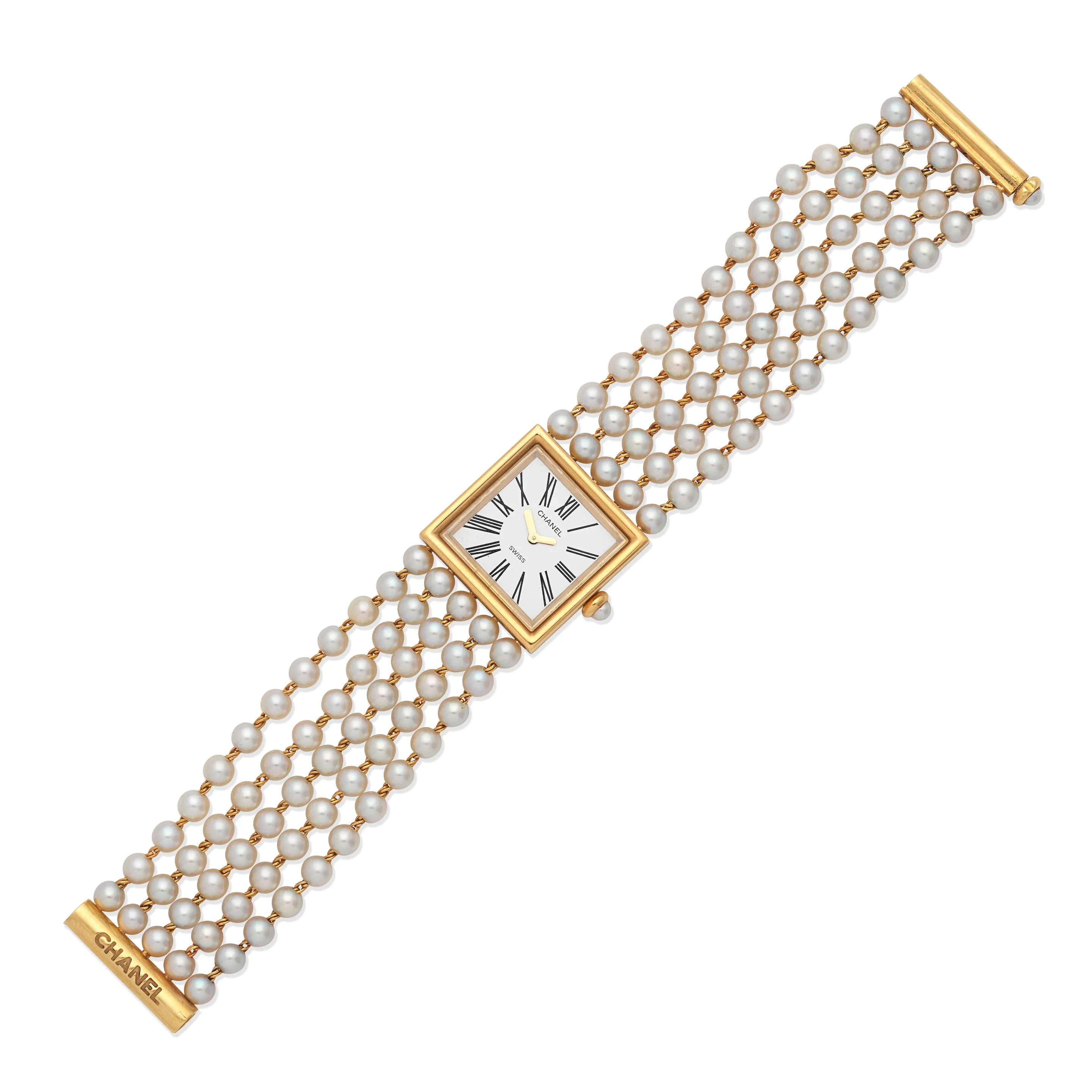 Chanel Mademoiselle 16mm Yellow gold White