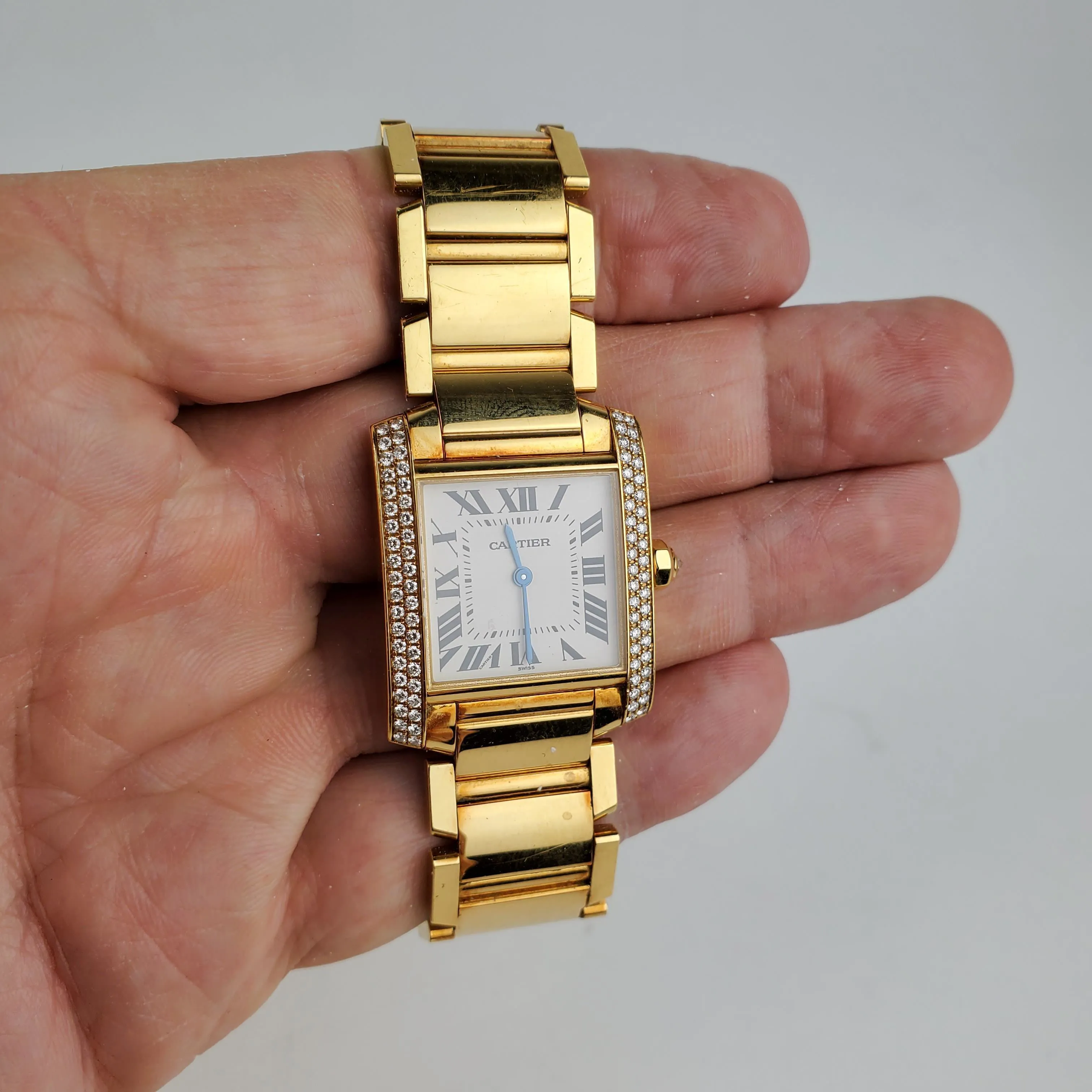 Cartier Tank Française 1821 nullmm Yellow gold White 4