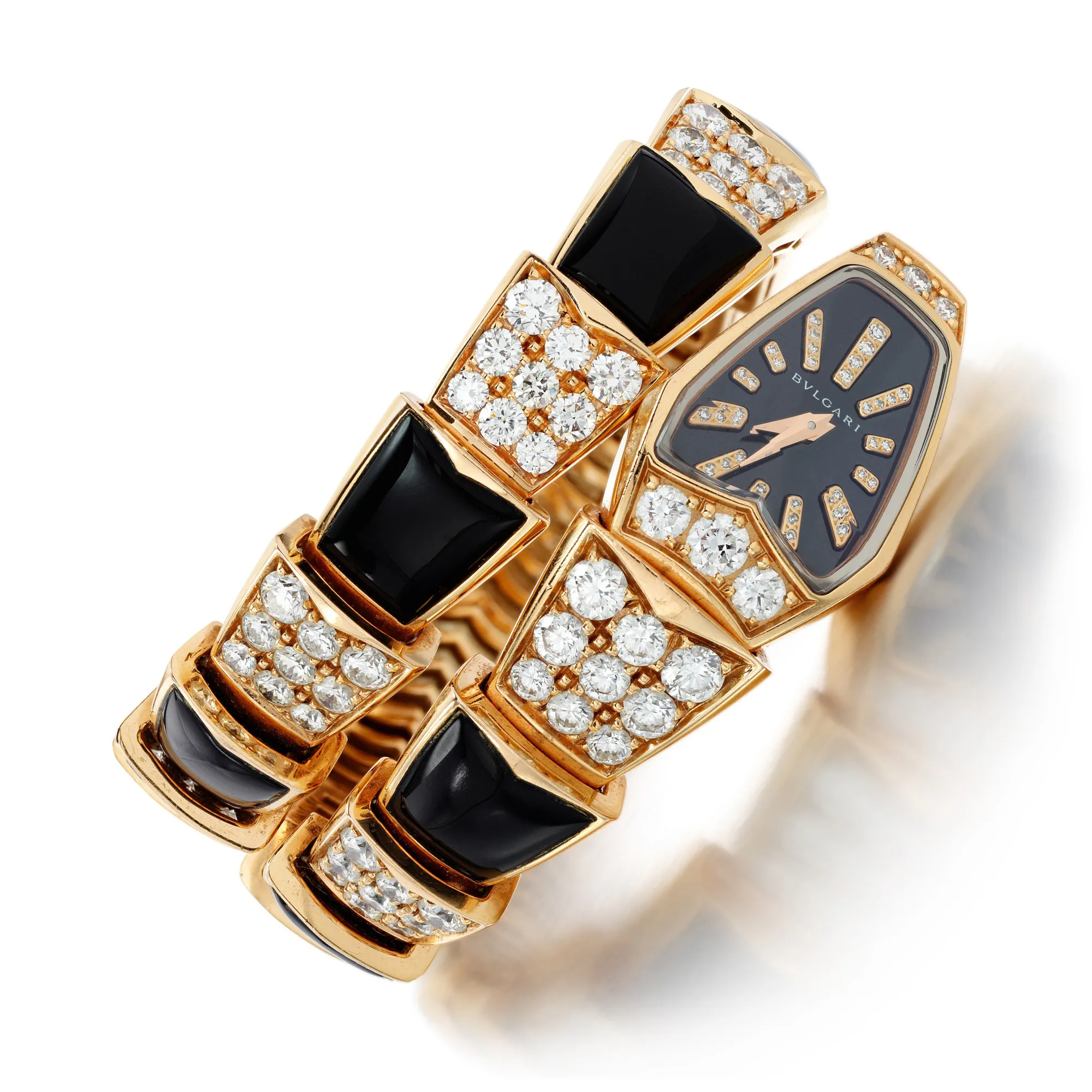 Bulgari Tubogas Serpenti 16mm Rose gold Black 1