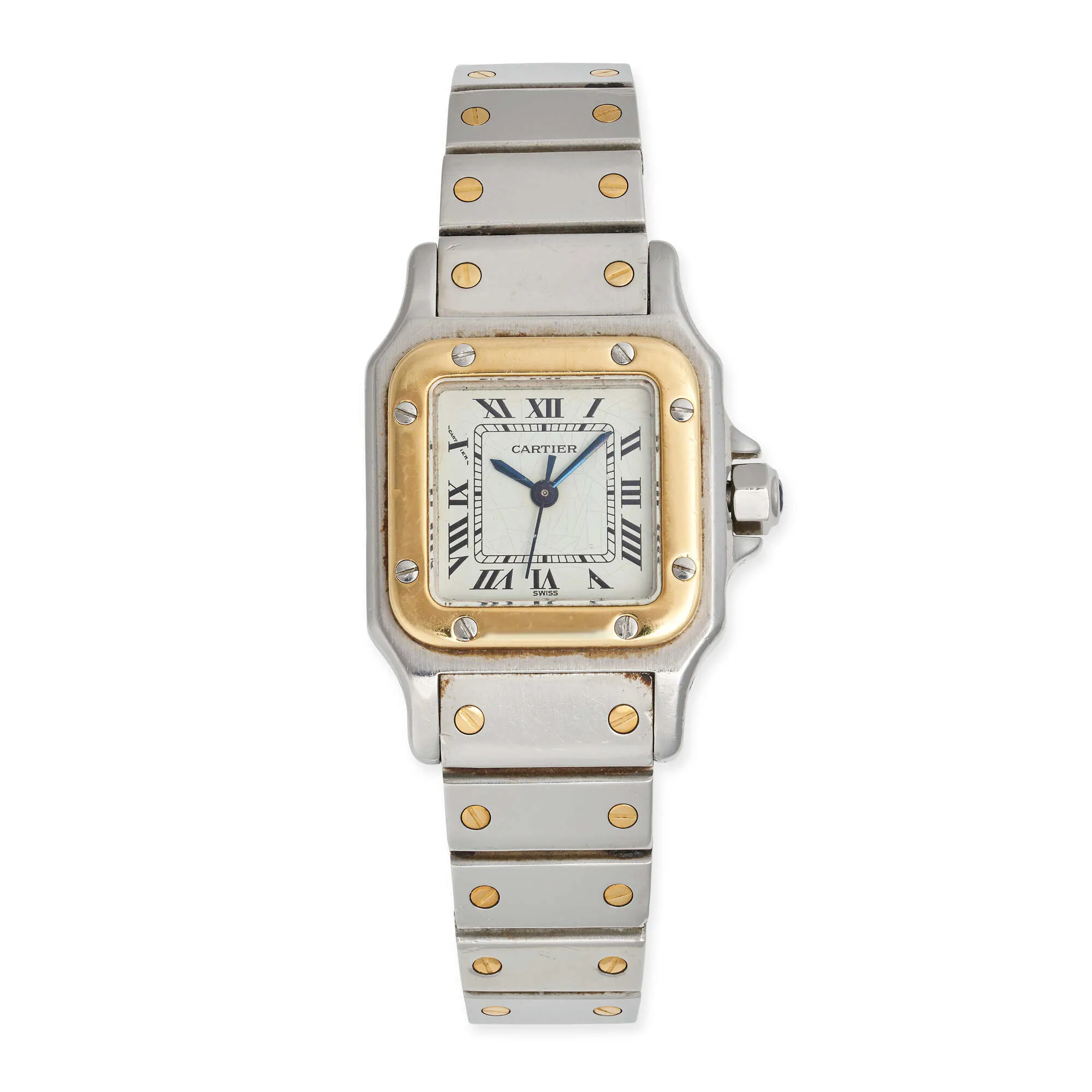 Cartier Santos 1567 23.5mm Yellow gold and Stainless steel White