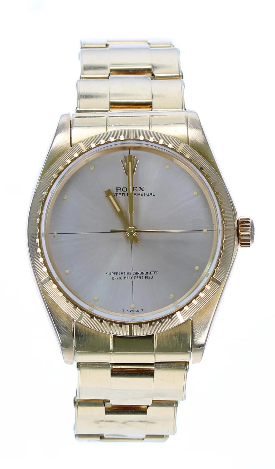 Rolex Oyster Perpetual 34 1038 34mm Yellow gold Silver