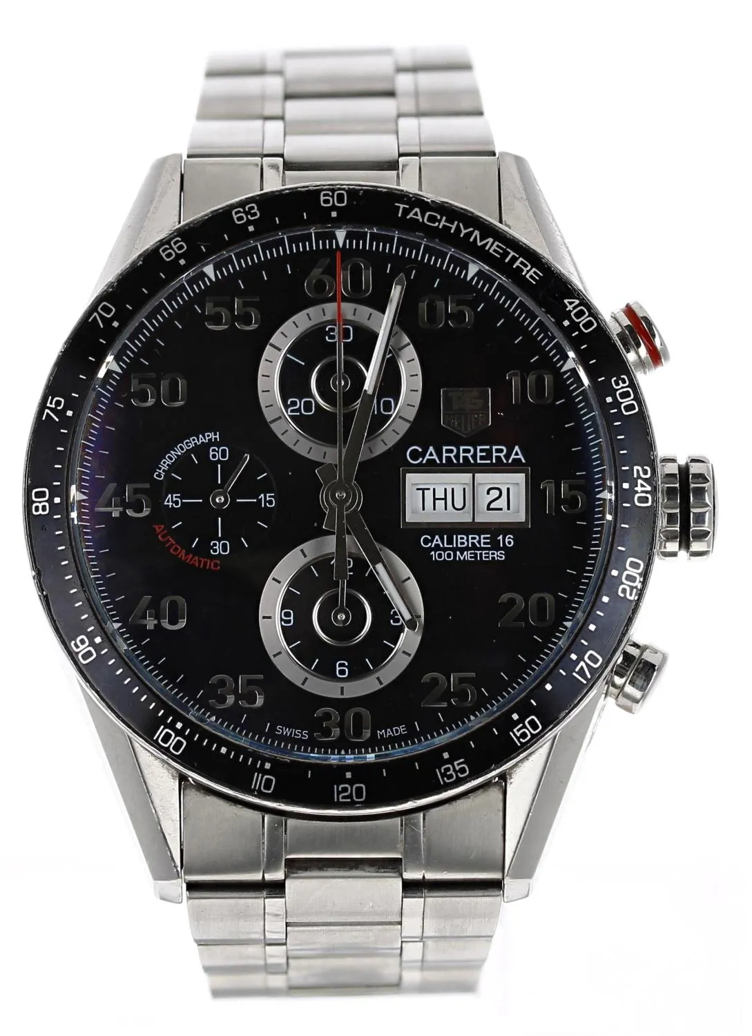 TAG Heuer Carrera CV2A10 44mm Stainless steel Black