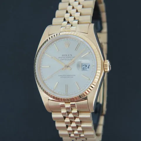 Rolex Datejust 36 16018 36mm Yellow gold Silver