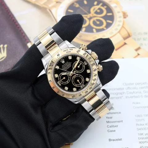 Rolex Daytona 116523 40mm Yellow gold and Stainless steel Black