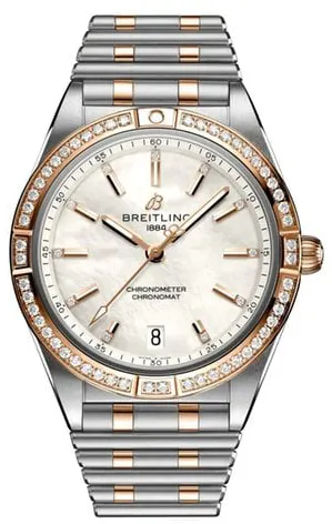 Breitling Chronomat U10380591A2U1 36mm Yellow gold and Stainless steel White