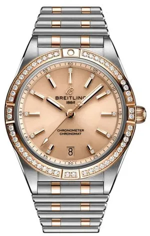 Breitling Chronomat U10380591K1U1 36mm Yellow gold and Stainless steel Pink