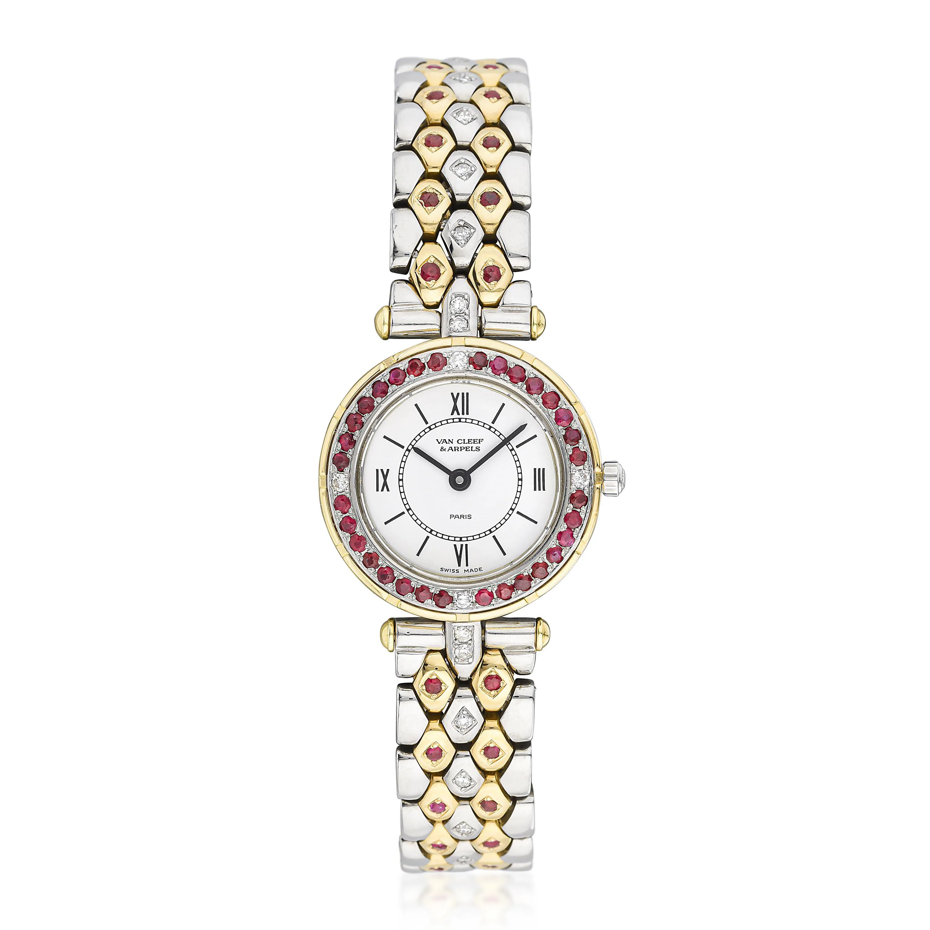 Van Cleef & Arpels La Collection 43 67 HX4 24mm Yellow gold and Stainless steel White