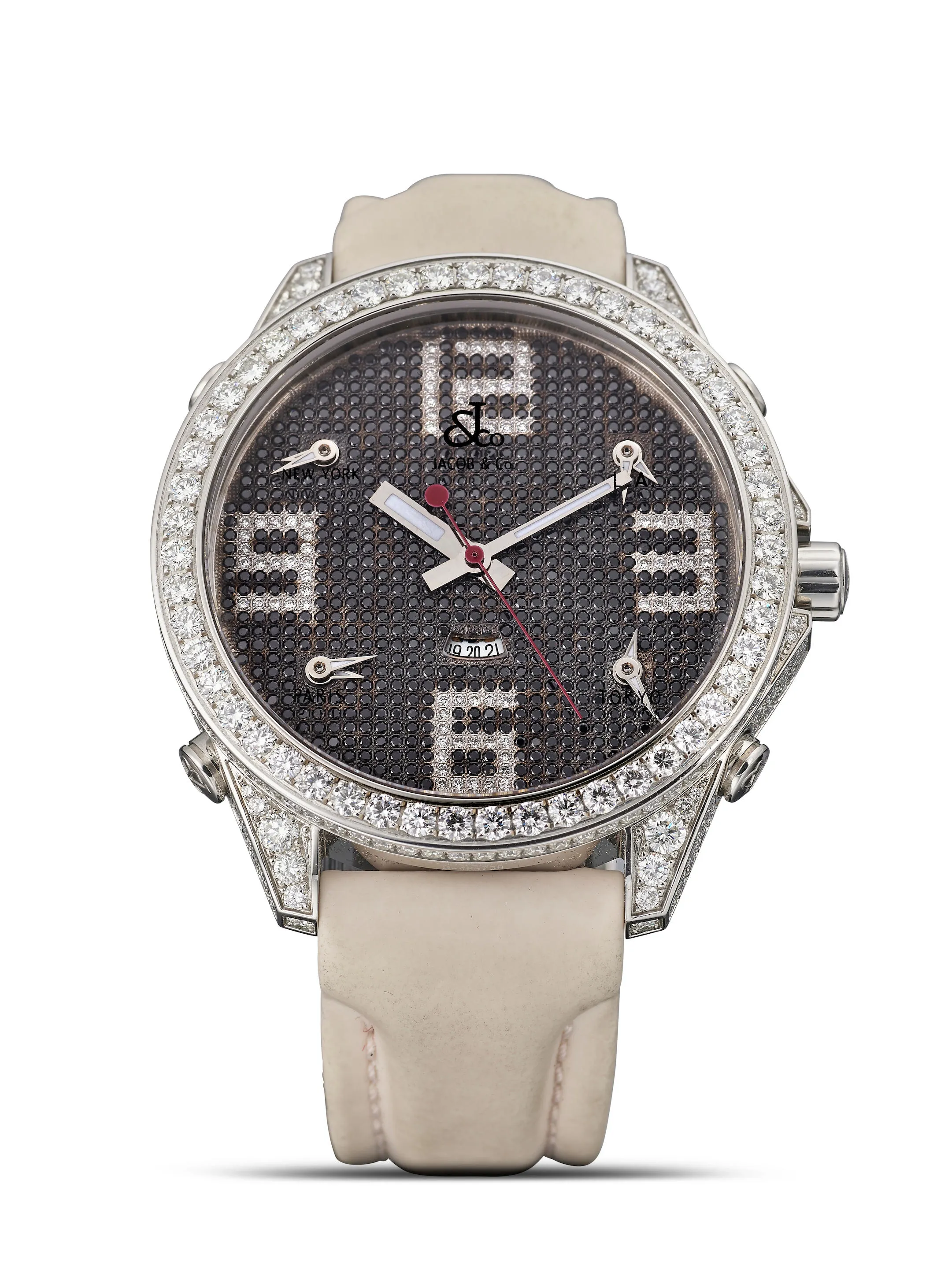 Jacob & Co. Five Time Zone 46mm Stainless steel Diamond