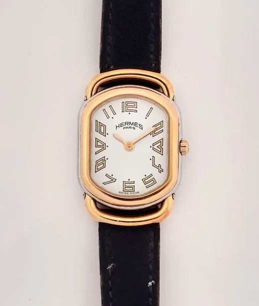 Hermès Rallye 35mm Gold-plated White