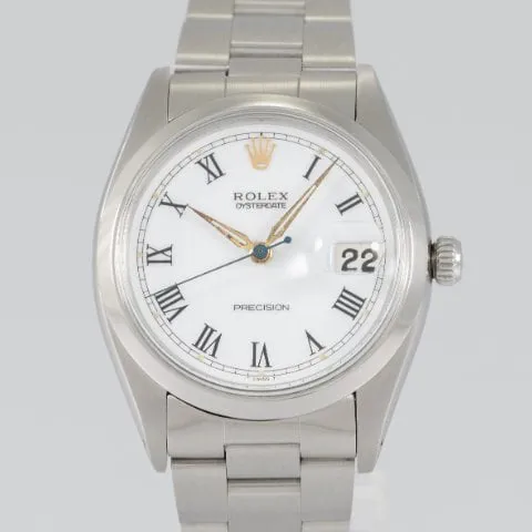 Rolex Oyster Date 6494 34.5mm Stainless steel White