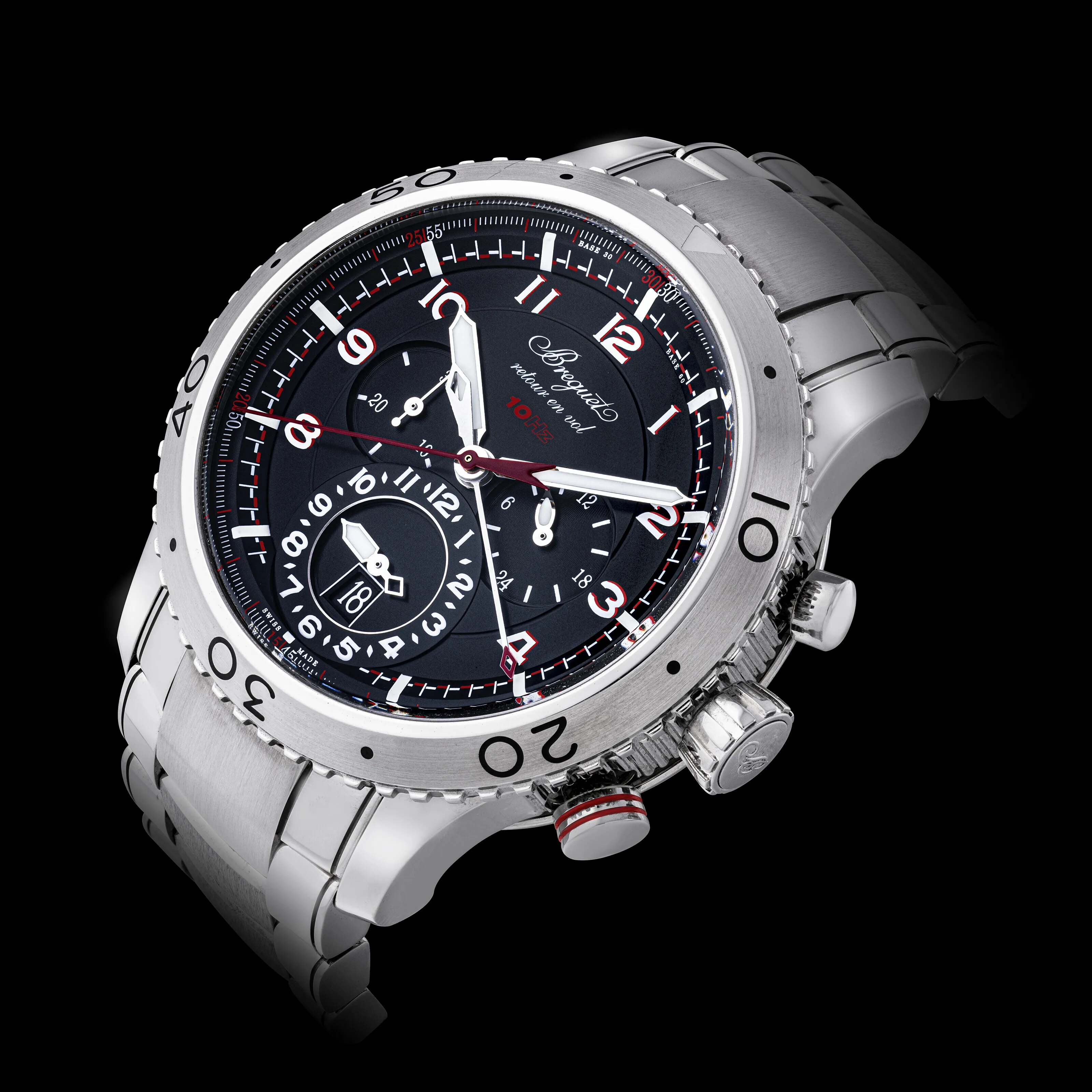 Breguet Type XXI 44mm Stainless steel Black