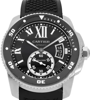 Cartier Calibre de Cartier W7100056 Stainless steel Schwarz