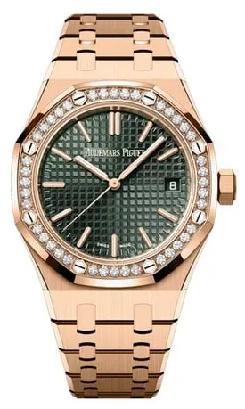 Audemars Piguet Royal Oak 15551OR.ZZ.1356OR.06 37mm Rose gold Green