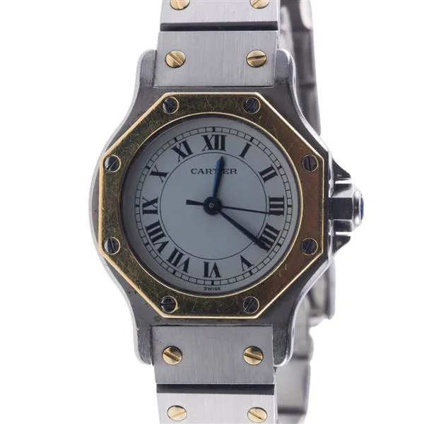 Cartier Santos 0907 24mm Yellow gold and Stainless steel White 2