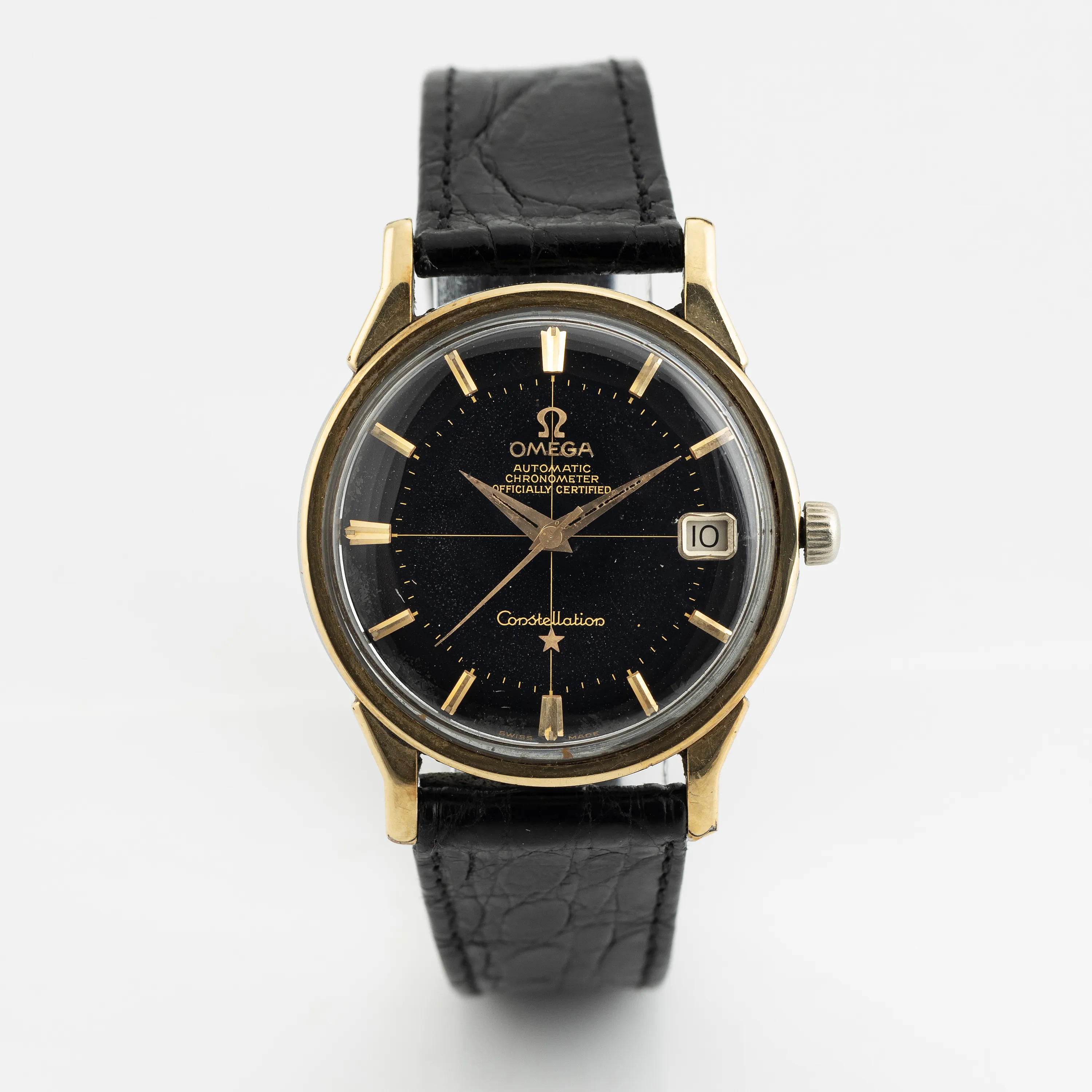 Omega Constellation 34mm Yellow gold and stainless steel Black