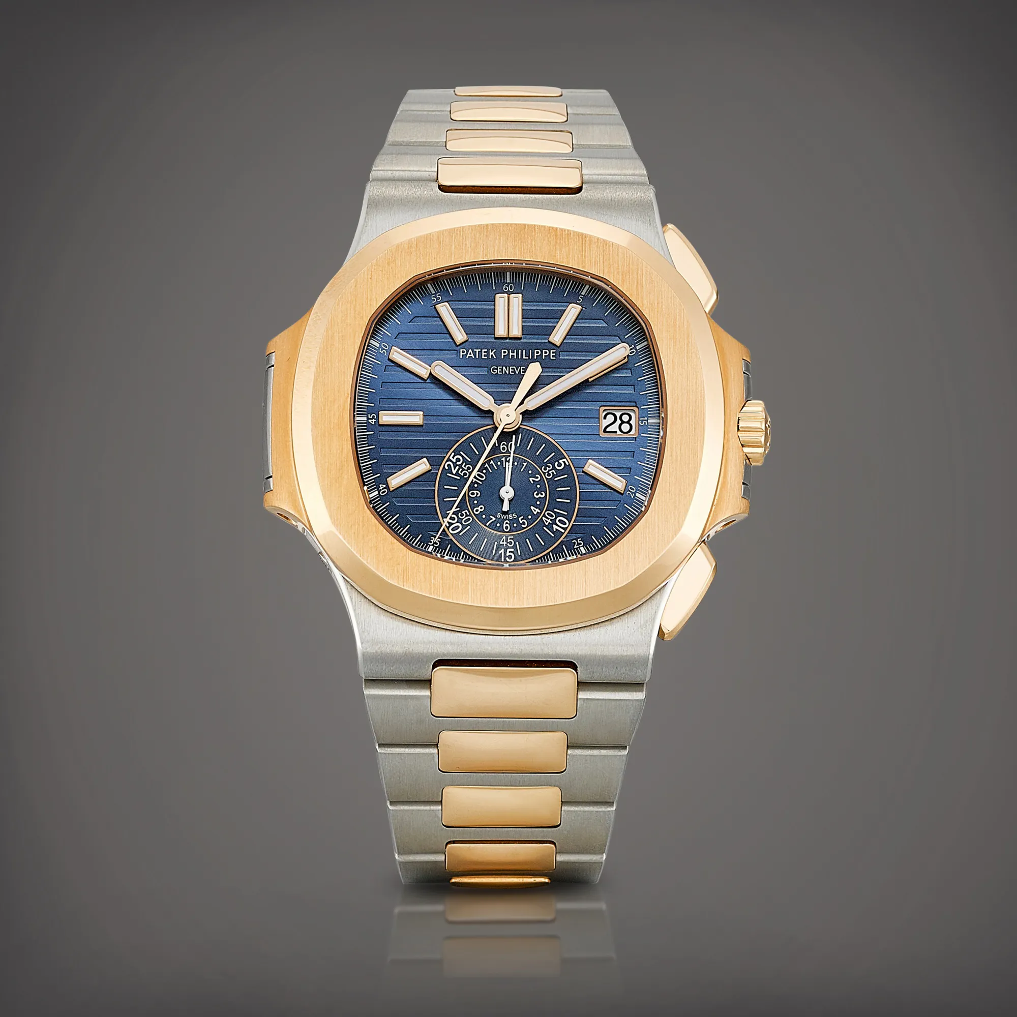 Patek Philippe Nautilus 5980 40.5mm Rose gold and Stainless steel Blue