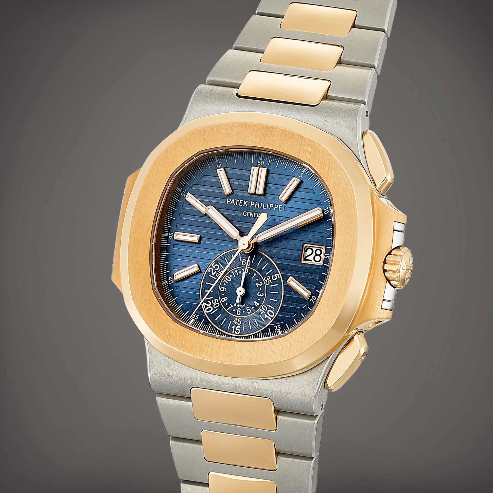 Patek Philippe Nautilus 5980 40.5mm Rose gold and Stainless steel Blue 1