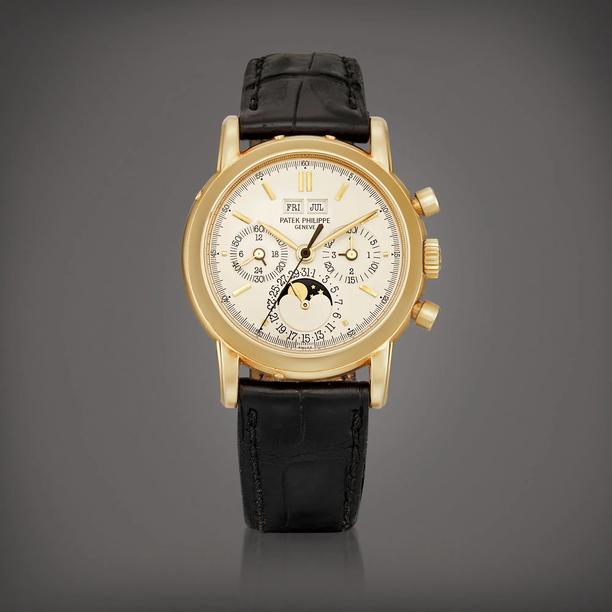 Patek Philippe Perpetual Calendar Chronograph 3970 36mm Yellow gold Silver