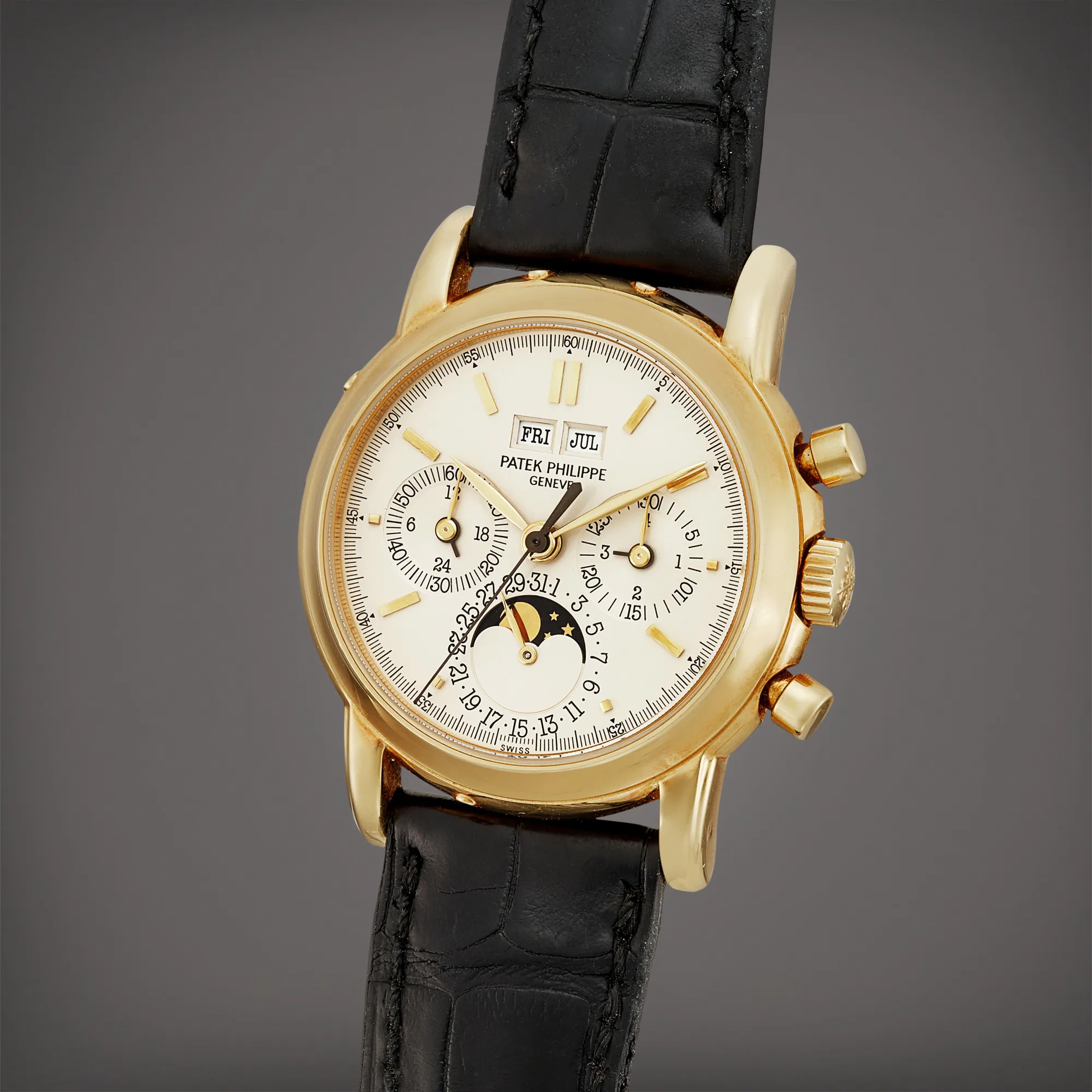 Patek Philippe Perpetual Calendar Chronograph 3970 36mm Yellow gold Silver 1