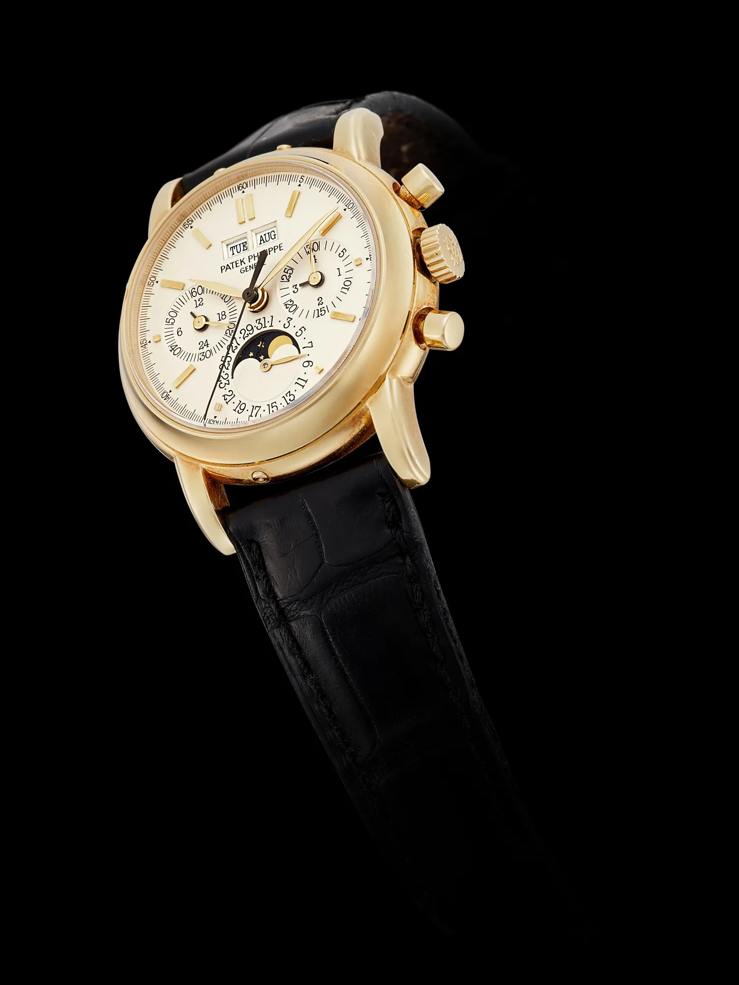 Patek Philippe Perpetual Calendar Chronograph 3970 36mm Yellow gold Silver 5