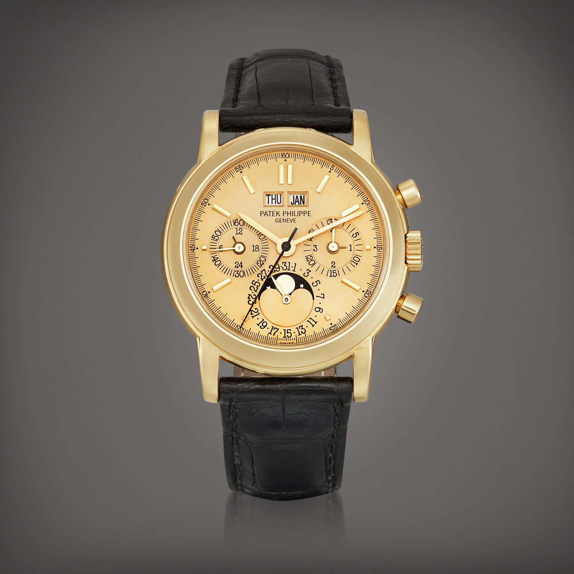 Patek Philippe Perpetual Calendar Chronograph 3970 36mm Yellow gold Champagne