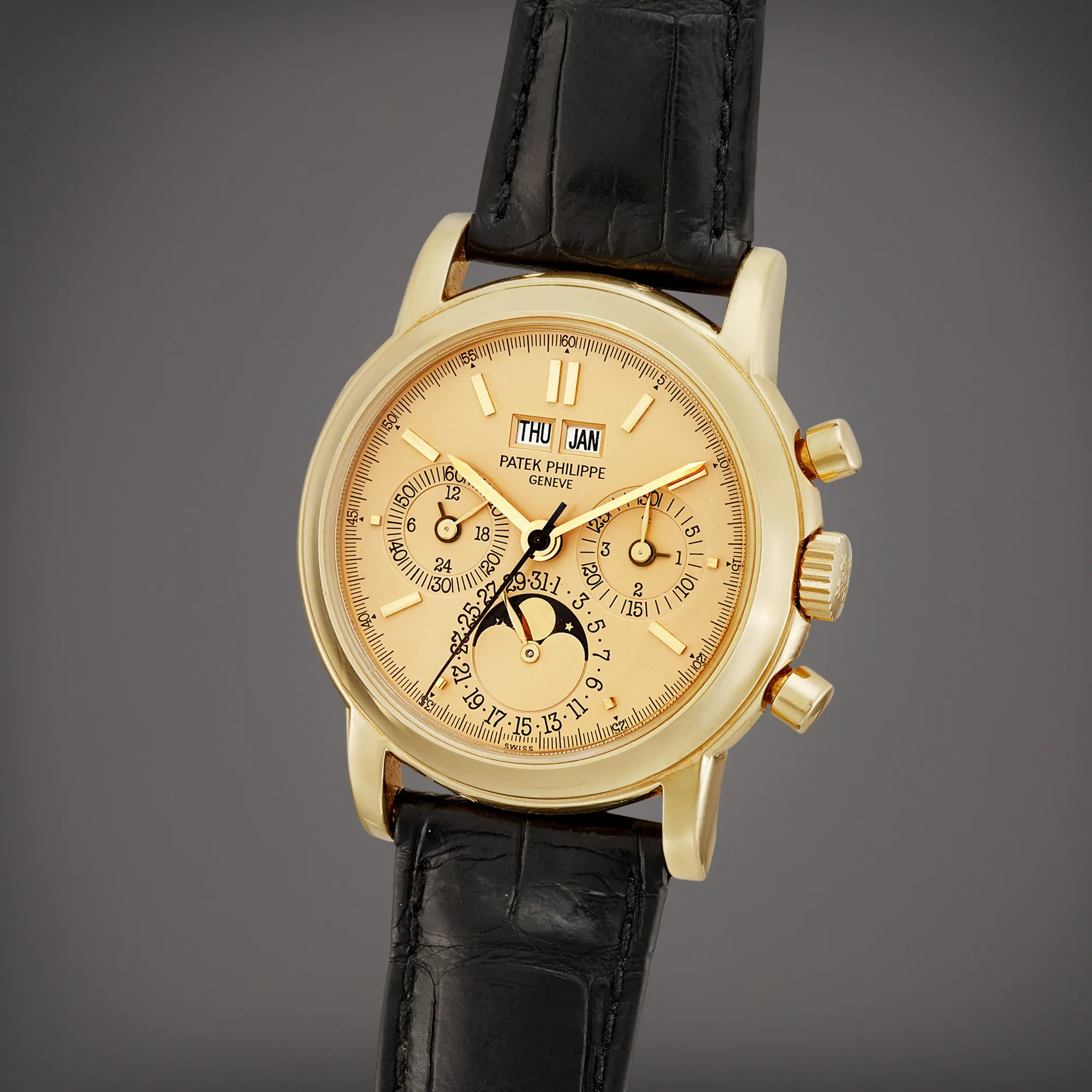 Patek Philippe Perpetual Calendar Chronograph 3970 36mm Yellow gold Champagne 1