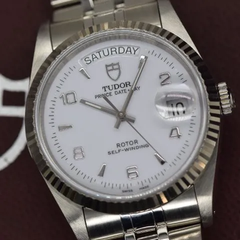 Tudor Prince Date-Day 76214 36mm Steel White