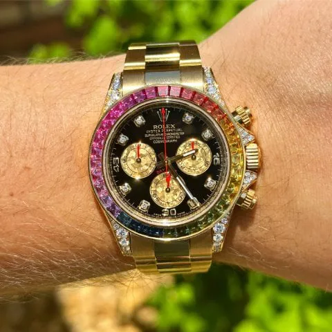 Rolex Daytona 116598 RBOW 40mm Yellow gold Black