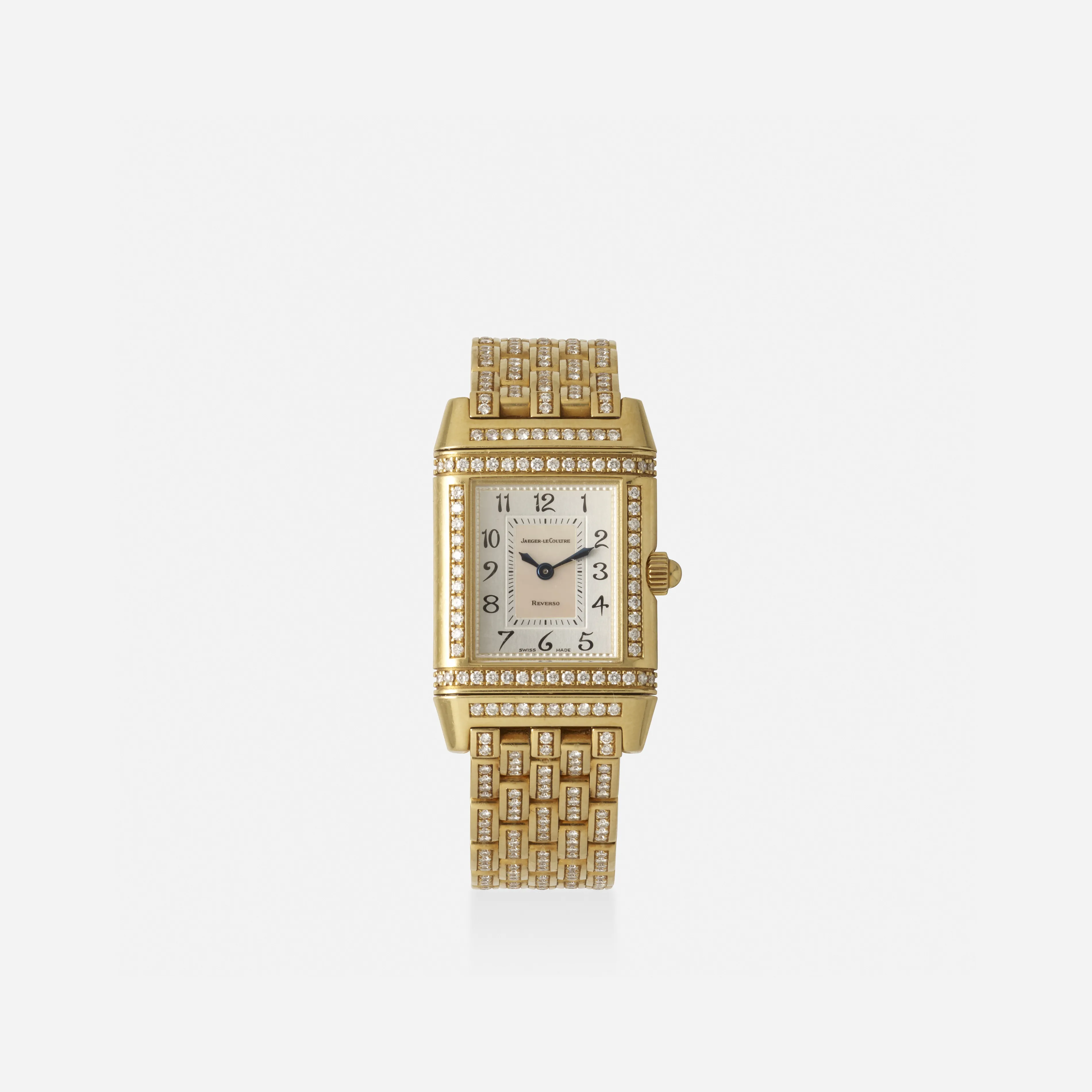 Jaeger-LeCoultre Reverso Duetto 266.1.44 21mm Yellow gold and Diamond Cream