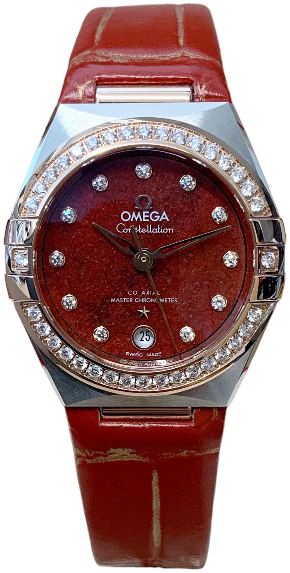 Omega Constellation 131.28.29.20.99.002 29mm Rose gold and Stainless steel Red