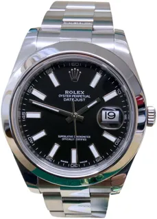 Rolex Datejust II 116300 Stainless steel Black Baton