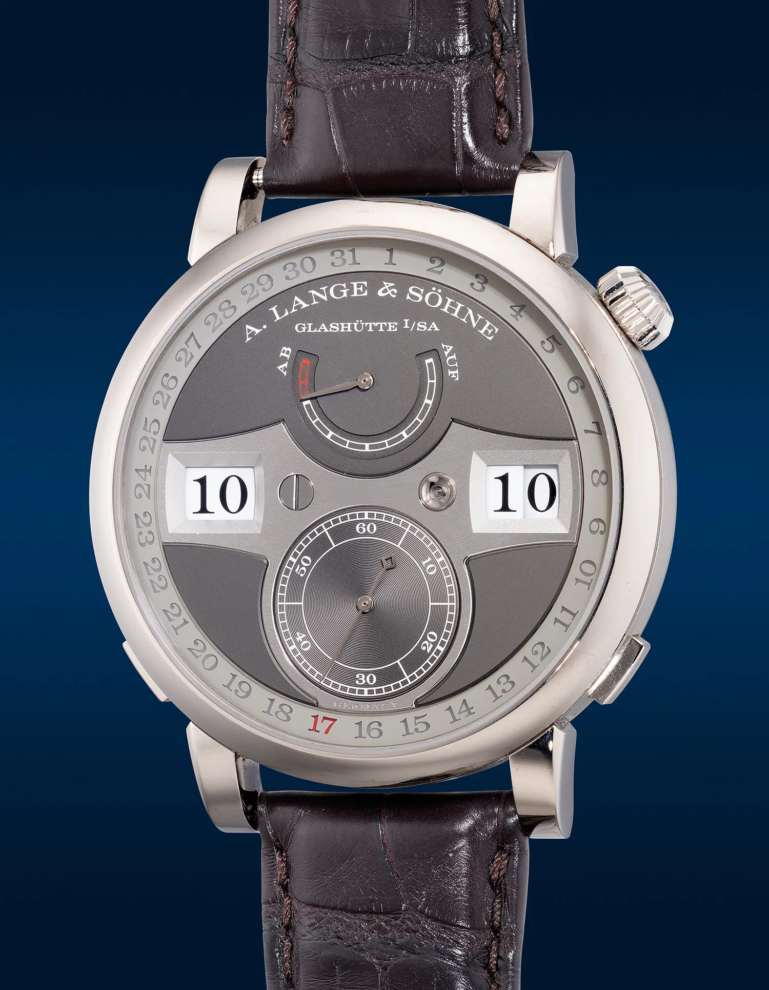 A. Lange & Söhne Zeitwerk 148.038 44.5mm White gold Gray