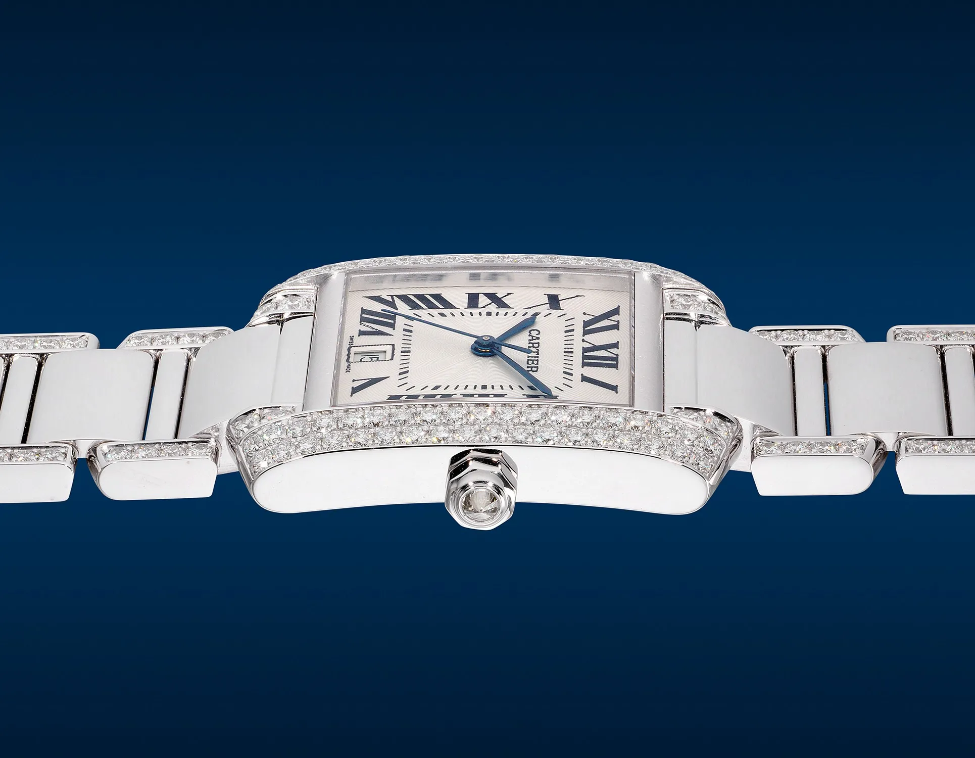 Cartier Tank Française 2366 28mm White gold Silver 3