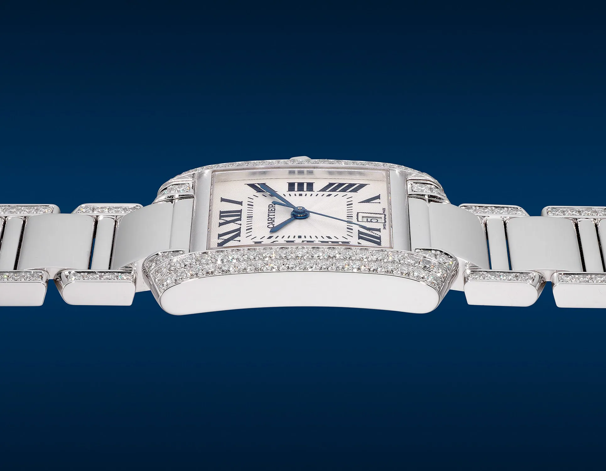 Cartier Tank Française 2366 28mm White gold Silver 4